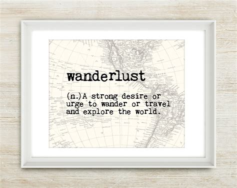 Guest Room Wanderlust 8x10 Inches On A4 Inspiring Travel Quote By