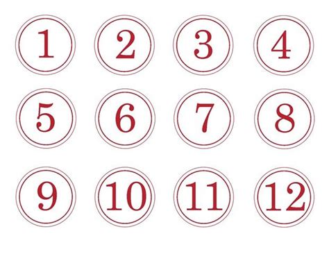 Free Number Tags Printable Suitable For A Countdown And Many Other