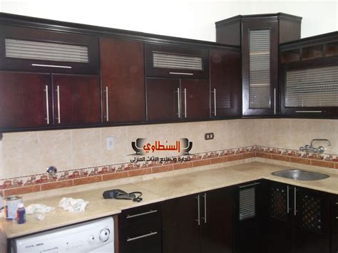 مطبخ تقفيل بني غامق - السنطاوي لتجارة وتصنيع الاثاث