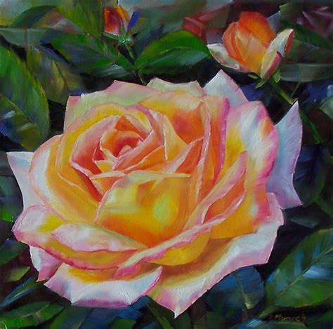 Original Oil Painting Big Rose Oil Painting Flowers