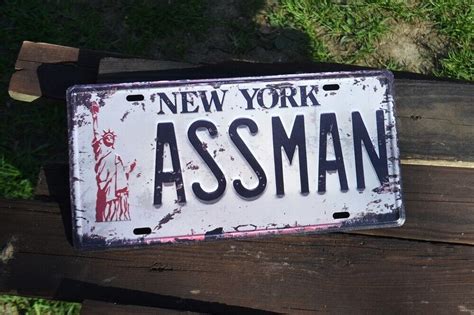 New York Assman Novelty License Plate Tin Sign Jerry Seinfeld Cosmo Kramer Ebay