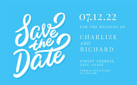 Save The Date Vector Invitation Template Stock Illustration Download