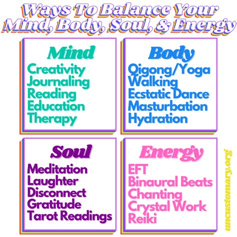 Ways To Balance Your Mind Body Soul And Energy Uncustomary
