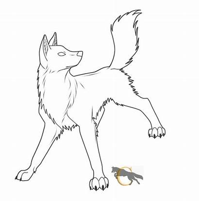 Wolf Lineart Deviantart Anime Drawings Poses Base