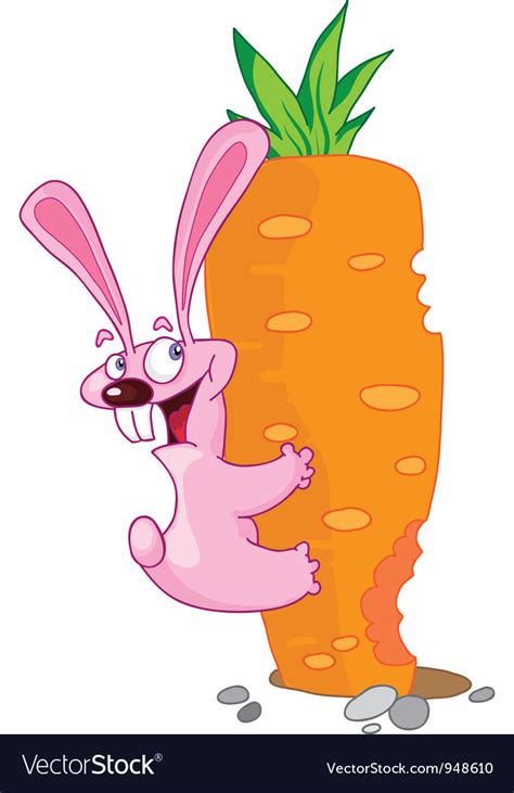 Rabbit And Carrot Royalty Free Vector Image Vectorstock