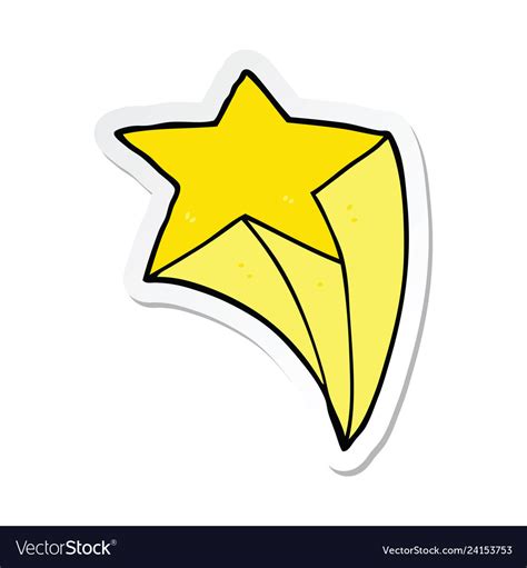 Sticker Of A Cartoon Shooting Star Royalty Free Vector Image