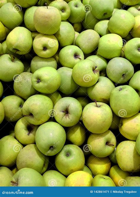Green Apple Texture Lots Of Green Apples Apples Storage Stock Image