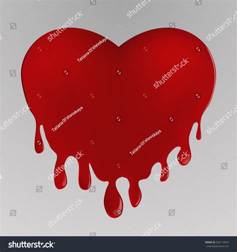 Bloody Heart Vector Illustration เวกเตอร์สต็อก ปลอดค่าลิขสิทธิ์