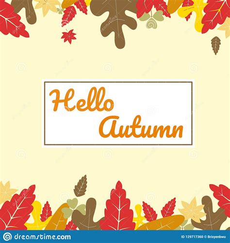 Floral Autumn Background With Leaves Happy Autumn Hello Autumn Stock