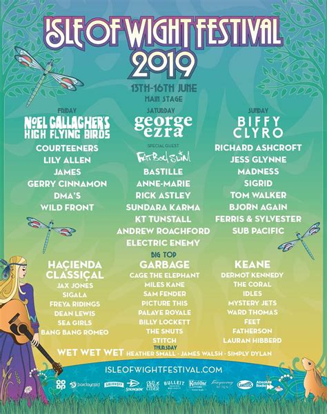 British Music Festival Isle Of Wight Festival 2019 Line