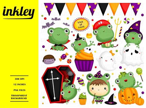 Halloween Frog Clipart Holiday Celebration Clip Art Cute