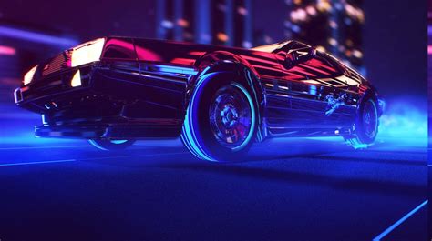 synthwave 1980s neon delorean car retro games wallpapers hd desktop and mobile backgrounds