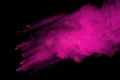 Abstract Pink Powder Explosion On Black Background Abstract Colored