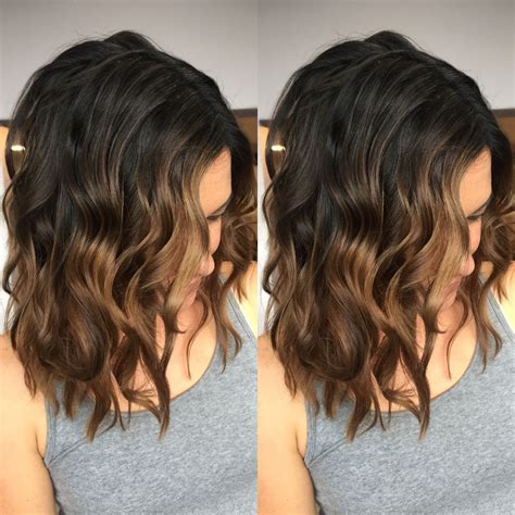 Short Dark Brown Hair With Ombre Highlights