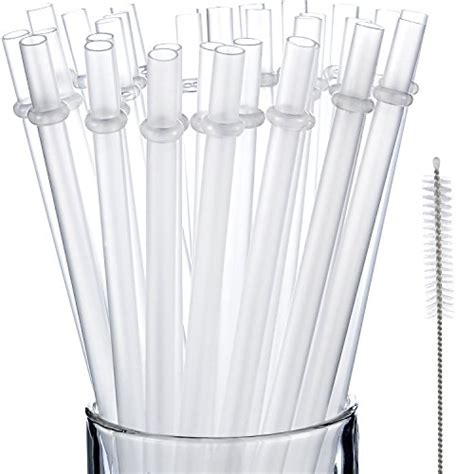 Jovitec 50 Pieces Reusable Drinking Straw 9 Inches Clear Plastic Straws