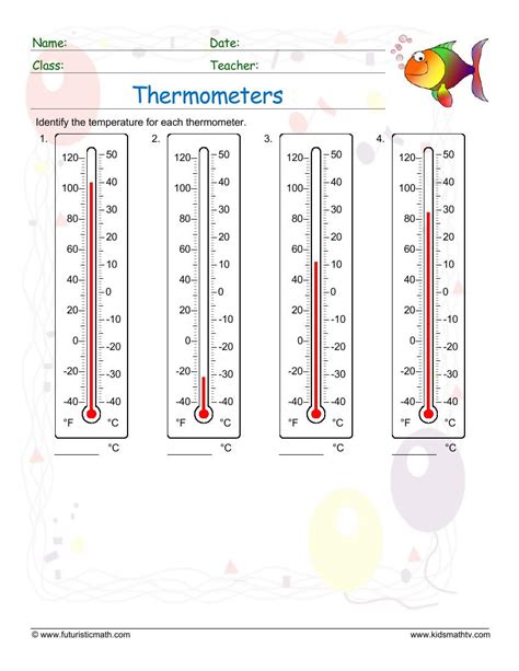 Reading Thermometers Worksheets Answer Key