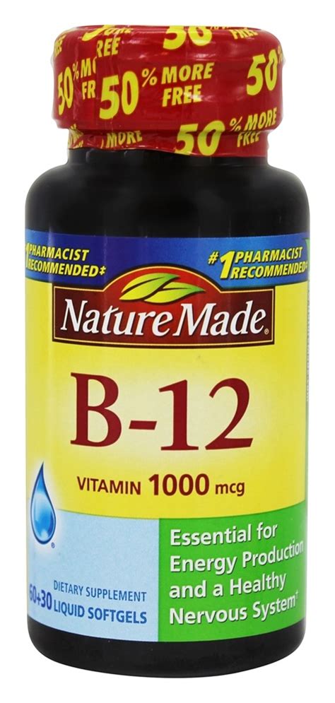 Vitamin b12 is essential for proper red blood cell production, neurological and cognitive function, and dna synthesis. Buy Nature Made - Vitamin B12 1000 mcg. - 90 Liquid ...