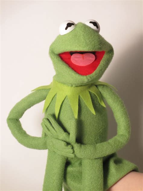 Kermit Constructed From Foam And Antron Fleece All Fleece Hand Died