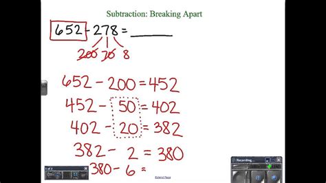 Subtraction Break Apart Method Youtube