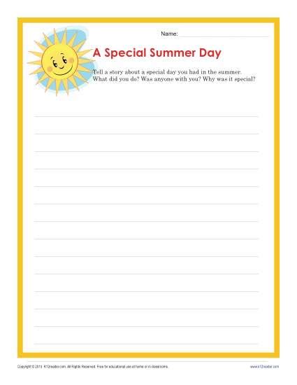 Special Summer Day Creative Writing Prompt For 4th And