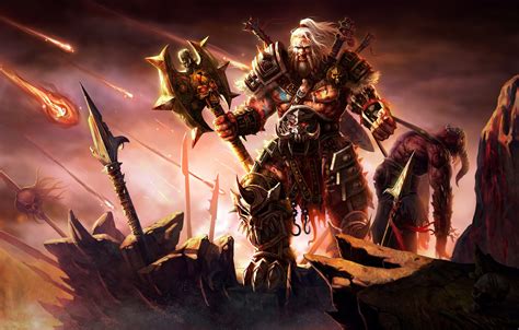 Wallpaper Blizzard Art Diablo 3 Warrior Weapons Blizzard