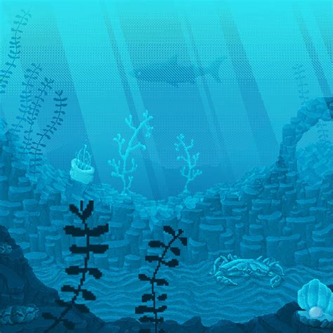 Artstation Underwater Scene Pixel Animation