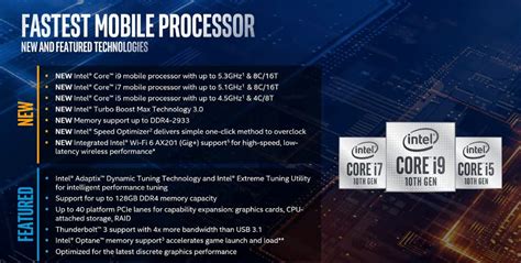 Intel Calls Its 53ghz Comet Lake H Chip For Gaming Laptops The