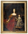 Portrait of a Duchess and her child Elisabeth Christine of Brunswick ...