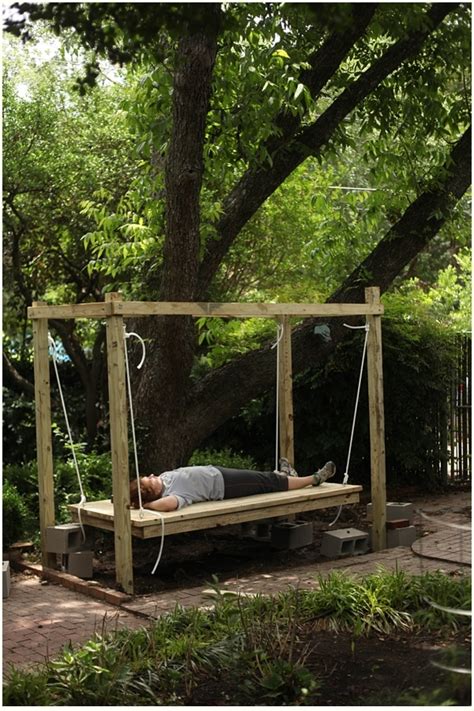 How To Build A Hanging Bed Easy Diy Outdoor Swing Bed To Complete