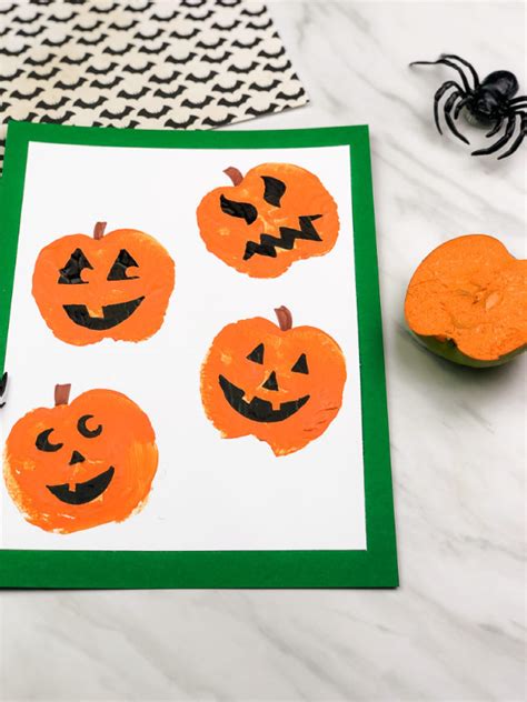 Apple Stamp Pumpkin Craft For Preschool