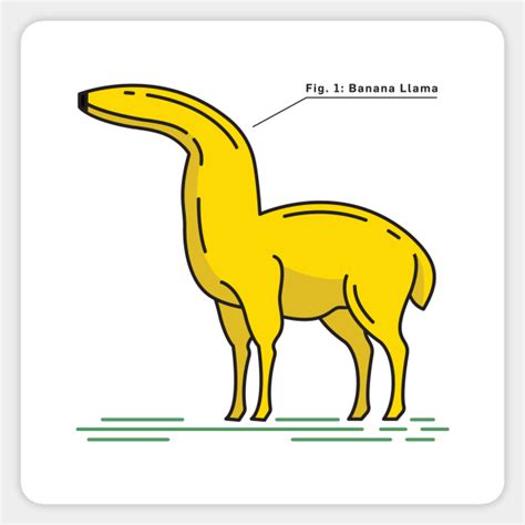 Banana Llama Funny Sticker Teepublic