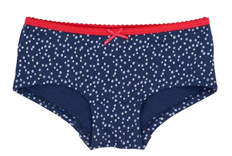 Premium Photo Blue Polka Dot Panties With Red Trim
