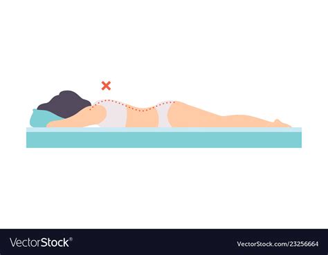 Woman Lying On Her Stomach Side View Incorrect Vector Image