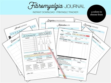 Fibromyalgia Journal Printable Pain Tracker Fibromyalgia Etsy