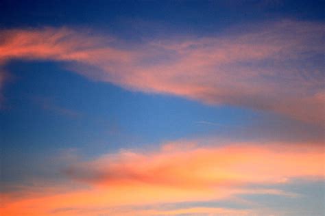 Orange Clouds In Deep Blue Sky Picture Free Photograph