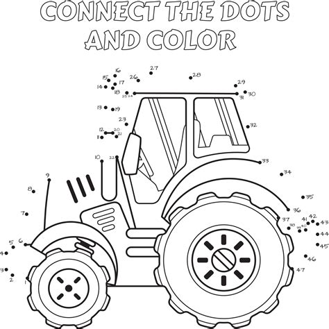 Kolorowanka “połącz Punkty Traktor” Do Druku Planeta Dziecka