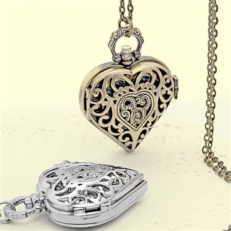 Valentines Day Pocket Watch Necklaceconfirmation Etsy Filigree