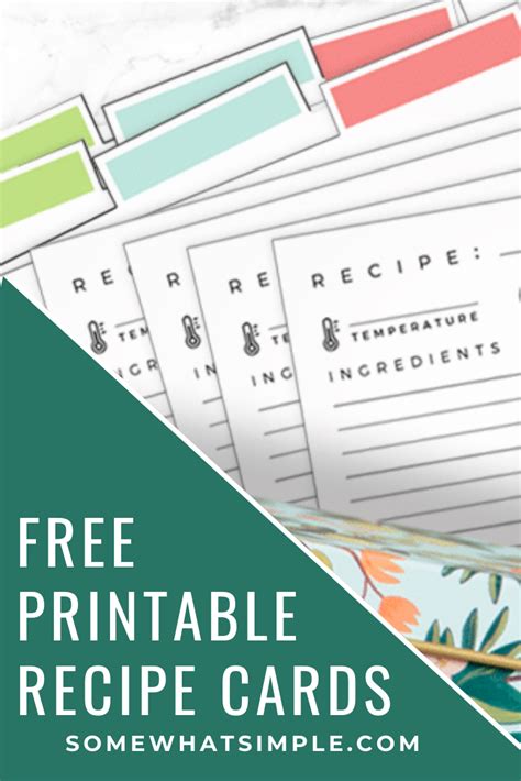 Printable Recipe Card Templates Recipe Cards Template Recipe Cards