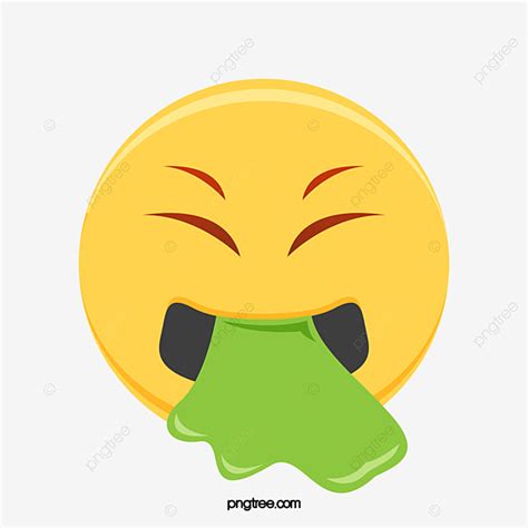 Vomiting Nausea Emoji Cartoon Emoji Emoticon Png And Vector With