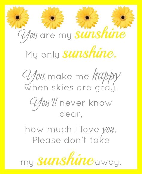 You Are My Sunshine Lyrics