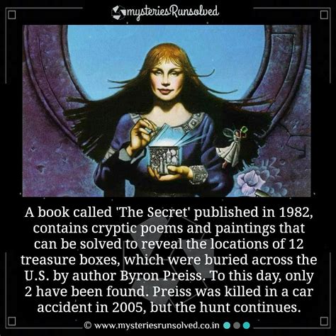 In 1982 A Mystery Book Called The Secret A Treasure Hunt Was