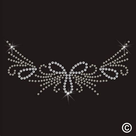 Neckline Rhinestone Diamante Transfer Iron On Hotfix Crystal Motif