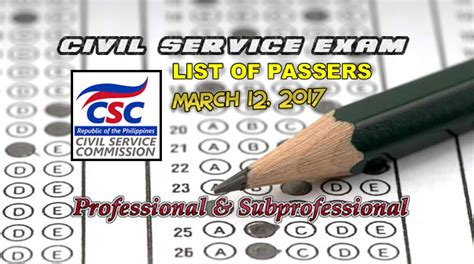 List Of Passers Region Civil Service Exam March