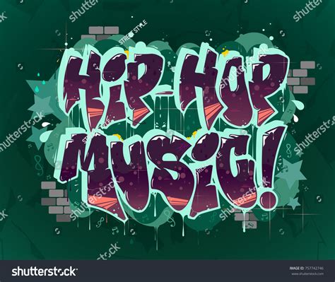 Hip Hop Music Illustration Graffiti Style Stock Vector Royalty Free