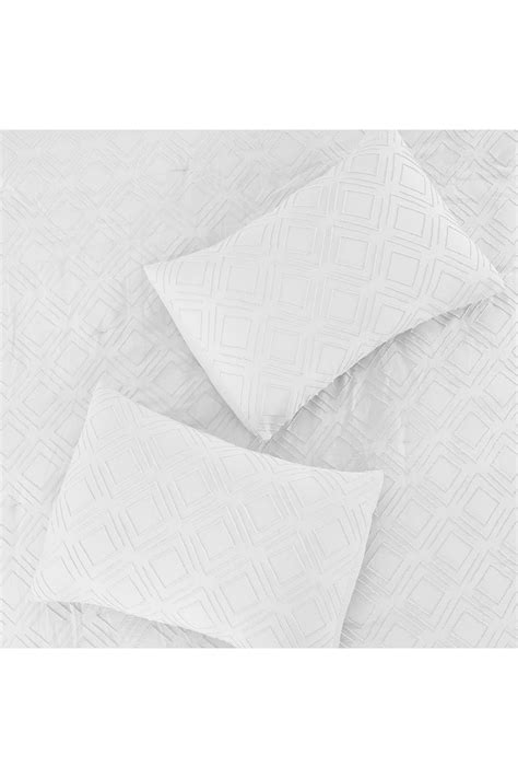 Modern Threads 3 Piece Clipped Jacquard Comforter Set Ethos White