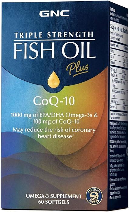 Gnc Triple Strength Fish Oil Plus Q 10 For A Strong And Healthy Heart