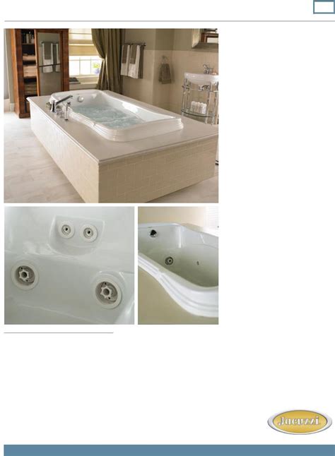 Jacuzzi whirlpool bath and soaking bath specification sheet. Jacuzzi Torretta 36 Whirlpool Bath EH95 User Manual