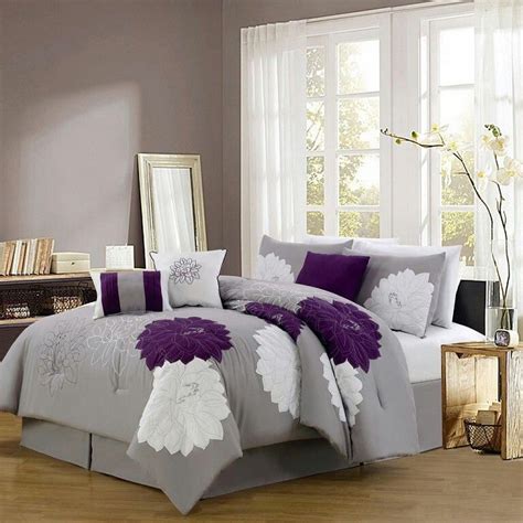 Purple Comforter Purple Bedding Sets Purple Bedrooms Gray Bedding