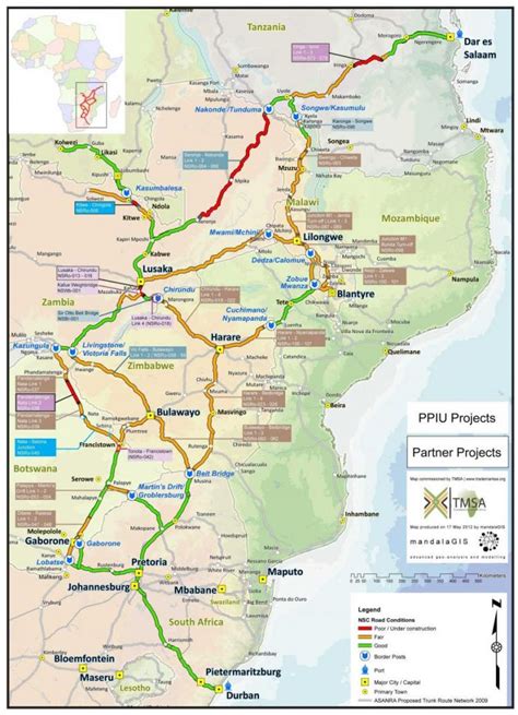 The proposed international north south transport corridor. African corridor development reaches new summit ...