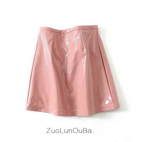 Zuolunouba Skirts Womens Hot Selling Sexy Women Bandage Pu Leather Mini Skirts Zipper Style